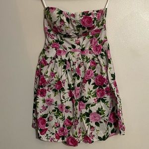 Strapless floral dress